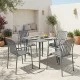 Τραπεζαρία Heven Vista  σετ 5τεμ ανθρακί αλουμίνιο 80x80x72εκ