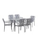 Τραπεζαρία Heven Vista  σετ 7τεμ ανθρακί αλουμίνιο 120x70x72εκ