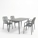 Τραπεζαρία Heven Vista  σετ 5τεμ ανθρακί αλουμίνιο 150x80x72εκ