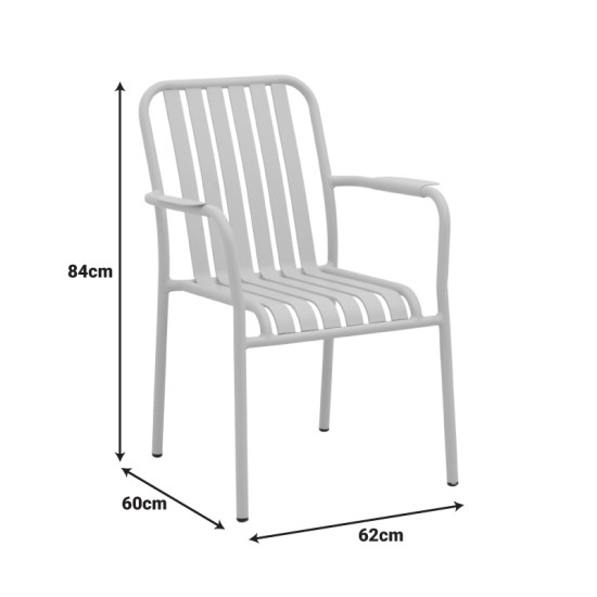 Τραπεζαρία Heven Vista  σετ 7τεμ ανθρακί αλουμίνιο 150x80x72εκ