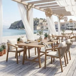 Τραπεζαρία Malibu  Σετ 5τεμ μασίφ ξύλο ακακίας 160x90x75εκ