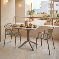 Τραπεζαρία Groovy Zoi  σετ 3τεμ cappuccino PP 60x60x76εκ