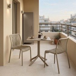 Τραπεζαρία Groovy Zoi  σετ 3τεμ cappuccino PP 60x60x76εκ
