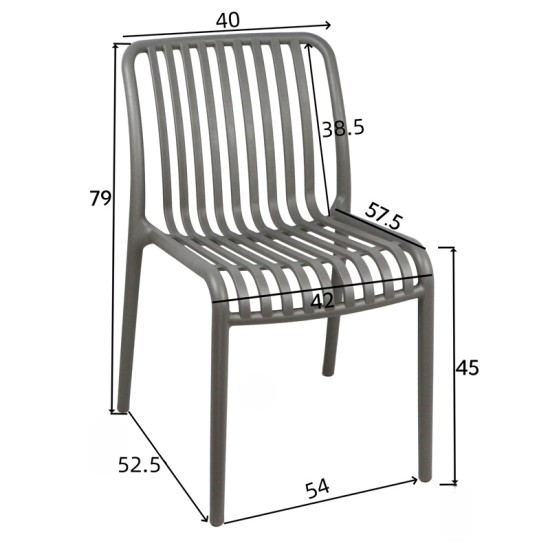 Τραπεζαρία Groovy Zoi  σετ 3τεμ cappuccino PP 60x60x76εκ