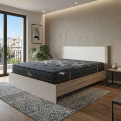 Κρεβάτι με στρώμα Athos-Resty  sonoma-λευκό 160x200εκ