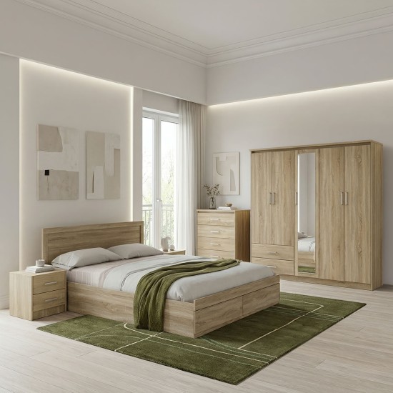 Σετ Κρεβατοκάμαρας Olympus  με Κρεβάτι sonoma 160x200εκ Σετ 5τεμ