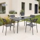 Τραπεζαρία Moraja Deraby  σετ 5τεμ μαύρο μέταλλο 140x80x72εκ