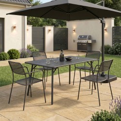 Τραπεζαρία Moraja Federal  σετ 5τεμ μαύρο μέταλλο 140x80x72εκ