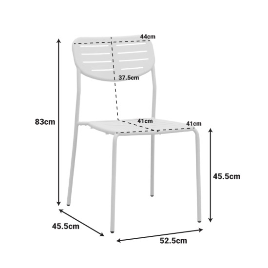 Τραπεζαρία Moraja Deraby Ι  σετ 5τεμ μαύρο μέταλλο 140x80x72εκ