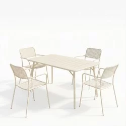 Τραπεζαρία Moraja Federal  σετ 5τεμ κρεμ μέταλλο 140x80x72εκ