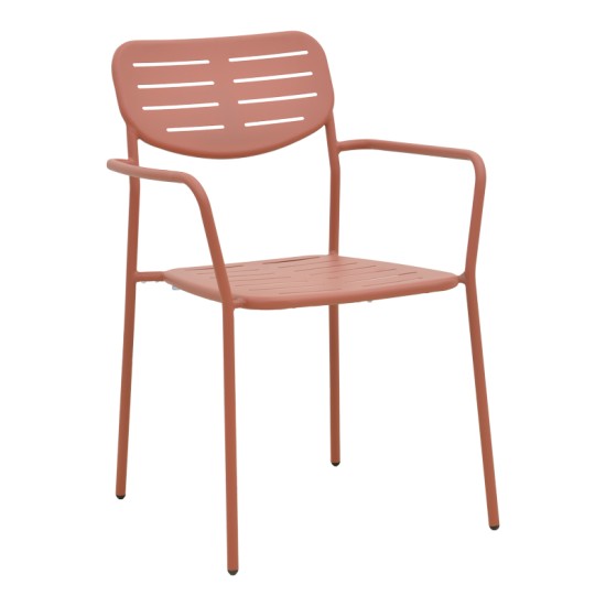 Τραπεζαρία Moraja Deraby  σετ 5τεμ terracotta μέταλλο 140x80x72εκ