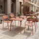 Τραπεζαρία Moraja Deraby  σετ 5τεμ terracotta μέταλλο 140x80x72εκ