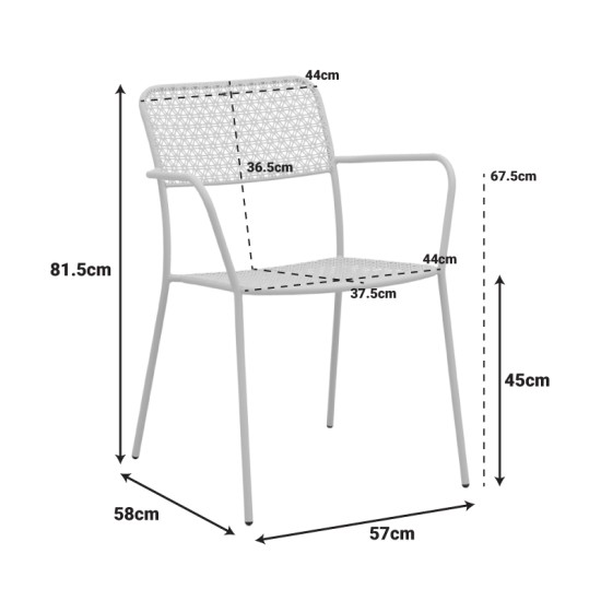 Τραπεζαρία Moraja Federal  σετ 5τεμ terracotta μέταλλο 140x80x72εκ
