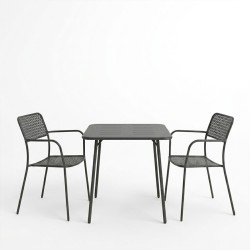 Τραπεζαρία Moraja Federal  σετ 3τεμ μαύρο μέταλλο 70x70x73εκ