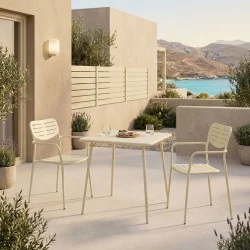 Τραπεζαρία Moraja Deraby  σετ 3τεμ κρεμ μέταλλο 70x70x73εκ