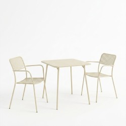 Τραπεζαρία Moraja Federal  σετ 3τεμ κρεμ μέταλλο 70x70x73εκ