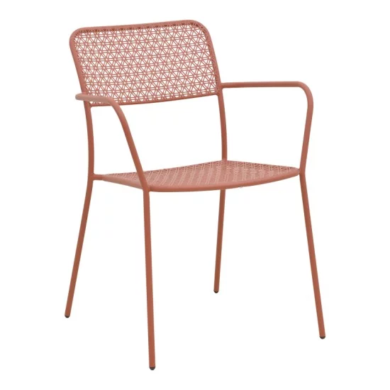 Τραπεζαρία Moraja Federal  σετ 3τεμ terracotta μέταλλο 70x70x73εκ
