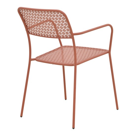 Τραπεζαρία Moraja Federal  σετ 3τεμ terracotta μέταλλο 70x70x73εκ