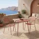Τραπεζαρία Moraja Federal  σετ 3τεμ terracotta μέταλλο 70x70x73εκ