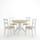 Τραπεζαρία Dallan Lars  5τεμ λευκό rubberwood Φ100(+38)x100x75εκ