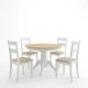 Τραπεζαρία Dallan Lars  5τεμ λευκό rubberwood Φ100(+38)x100x75εκ