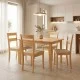 Τραπεζαρία Dallan Country  5τεμ σε φυσική απόχρωση rubberwood 120-150x80x74εκ