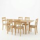 Τραπεζαρία Dallan Country  7τεμ σε φυσική απόχρωση rubberwood 120-150x80x74εκ