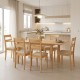 Τραπεζαρία Dallan Country  7τεμ σε φυσική απόχρωση rubberwood 120-150x80x74εκ