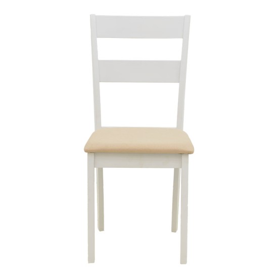 Τραπεζαρία Dallan Mabor  5τεμ λευκό rubberwood 120-150x80x73,8εκ