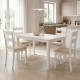 Τραπεζαρία Dallan Mabor  5τεμ λευκό rubberwood 120-150x80x73,8εκ