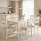 Τραπεζαρία Dallan Mabor  7τεμ λευκό rubberwood 120-150x80x73,8εκ