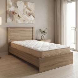 Κρεβάτι με στρώμα Athos Sleepy  sonoma 90x190εκ