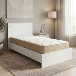 Κρεβάτι με στρώμα Athos Sleepy  λευκό 90x190εκ