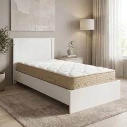Κρεβάτι με στρώμα Athos Sleepy  λευκό 90x190εκ