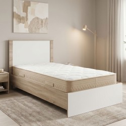 Κρεβάτι με στρώμα Athos Sleepy  sonoma λευκό 90x190εκ