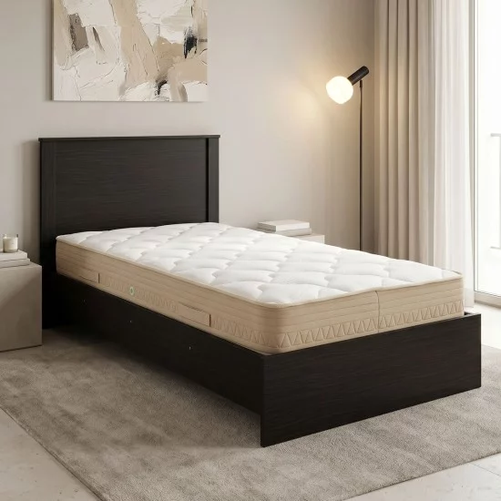 Κρεβάτι με στρώμα Athos Sleepy  wenge 90x190εκ