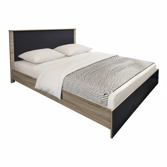 Κρεβάτι με στρώμα Athos Sleepy  sonoma ανθρακί 160x200εκ