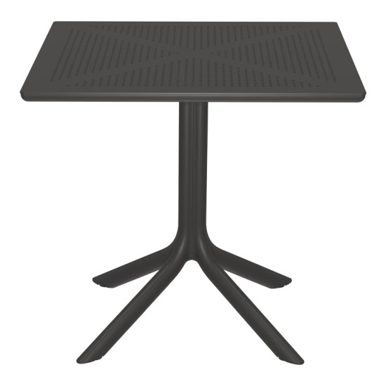 Τραπεζαρία Zoi Groovy  σετ 3τεμ ανθρακί PP 80x80x74εκ