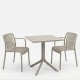 Τραπεζαρία Zoi Groovy  σετ 3τεμ cappuccino PP 80x80x74εκ
