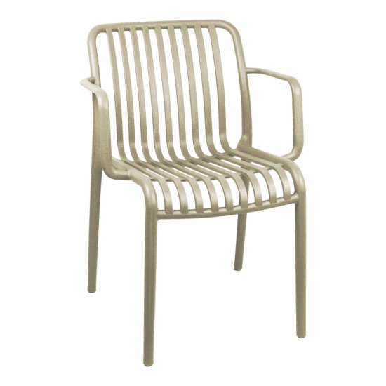 Τραπεζαρία Zoi Groovy  σετ 3τεμ cappuccino PP 80x80x74εκ