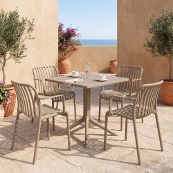 Τραπεζαρία Zoi Groovy  σετ 5τεμ cappuccino PP 80x80x74εκ