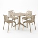Τραπεζαρία Zoi Groovy  σετ 5τεμ cappuccino PP 80x80x74εκ