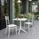 Τραπεζαρία Groovy Tifany I  σετ 3τεμ λευκό PP 60x60x76εκ