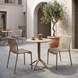 Τραπεζαρία Mercon Zoi  σετ 3τεμ cappuccino PP Φ60x75εκ