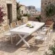 Τραπεζαρία Dagyn Savor  σετ 7τεμ λευκό αλουμίνιο με textline PE rattan σε φυσική απόχρωση 180-240x90x76εκ