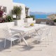 Τραπεζαρία Dagyn Vista  σετ 7τεμ λευκό αλουμίνιο 180-240x90x76εκ
