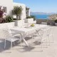 Τραπεζαρία Dagyn Vista  σετ 7τεμ λευκό αλουμίνιο 180-240x90x76εκ