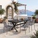 Τραπεζαρία Dagyn Vista  σετ 7τεμ ανθρακί αλουμίνιο 180-240x90x76εκ