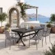 Τραπεζαρία Dagyn Vista  σετ 7τεμ ανθρακί αλουμίνιο 180-240x90x76εκ