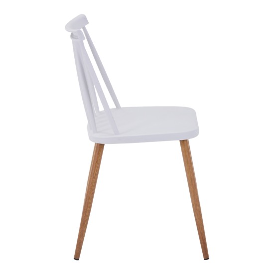 Τραπεζαρία με Καρέκλες Aurora λευκό και Τραπέζι Xuson λευκό Φ80x75εκ Σετ 5τεμ